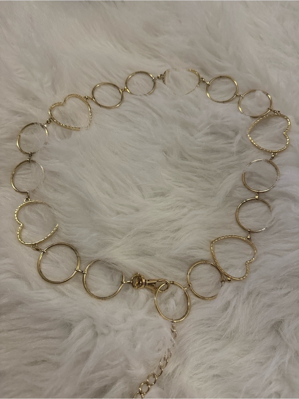 Gold Heart & Circle Chain Belt for Women